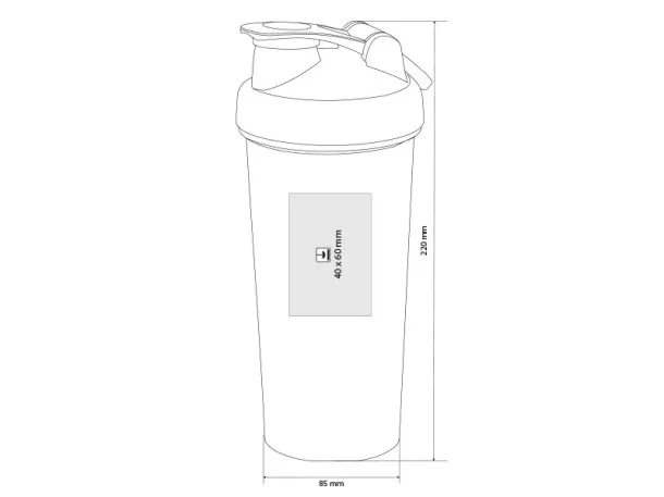 GYM mix bottle - shaker Gray