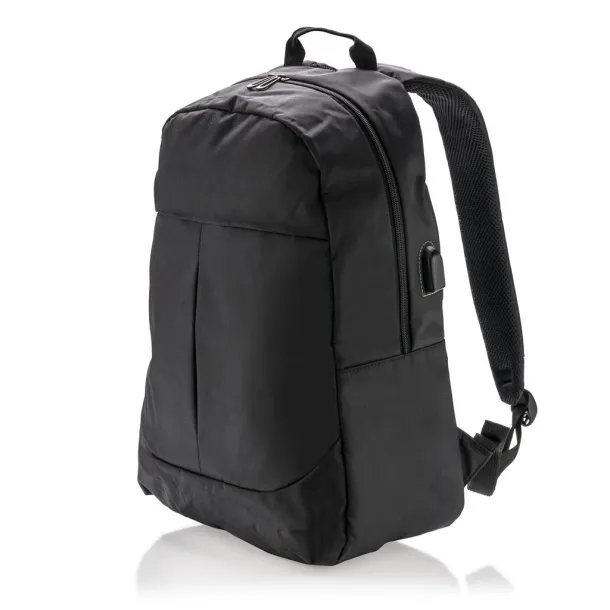  Ruksak za laptop s USB izlazom, 15" - XD Collection Crna