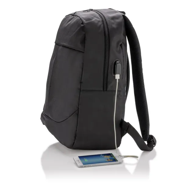  Ruksak za laptop s USB izlazom, 15" - XD Collection Crna