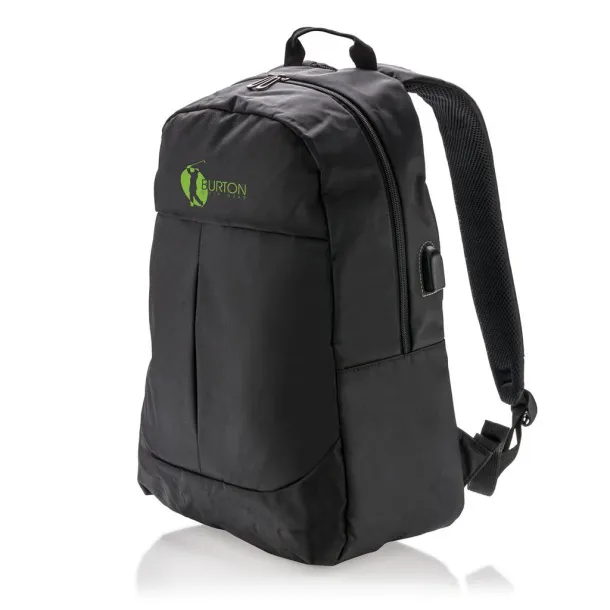  Ruksak za laptop s USB izlazom, 15" - XD Collection Crna
