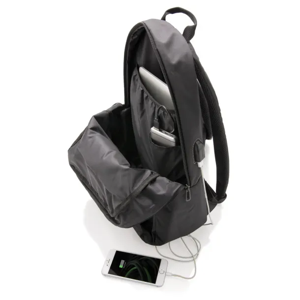  Ruksak za laptop s USB izlazom, 15" - XD Collection Crna