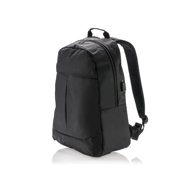  Ruksak za laptop s USB izlazom, 15" - XD Collection Crna