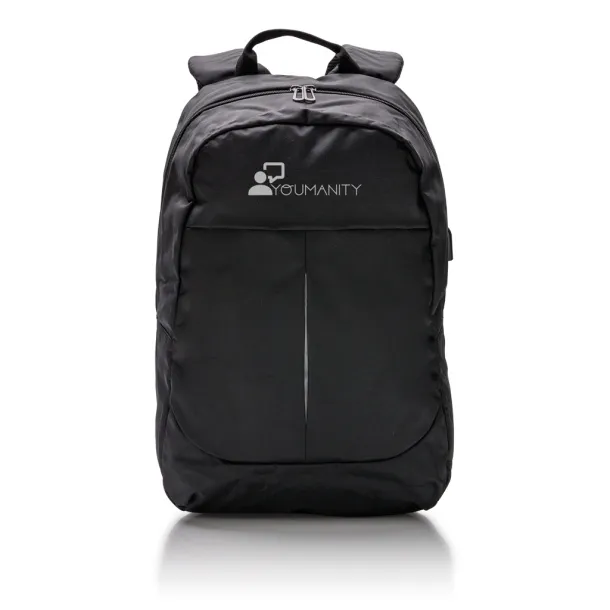  Ruksak za laptop s USB izlazom, 15" - XD Collection Crna