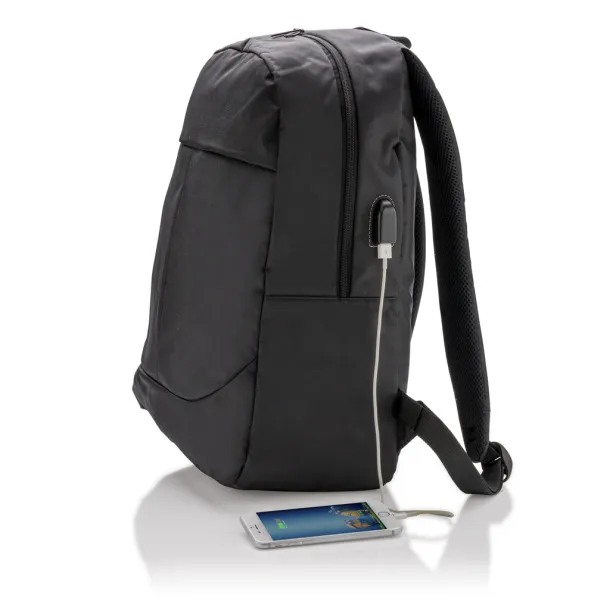  Ruksak za laptop s USB izlazom, 15" - XD Collection Crna