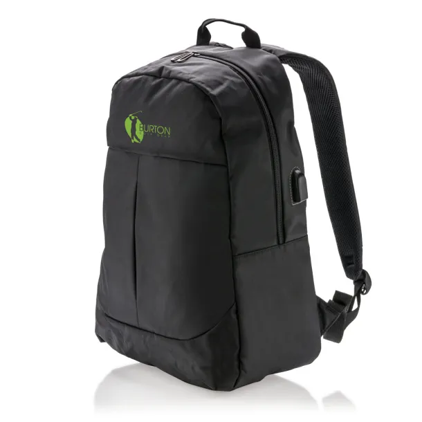  Ruksak za laptop s USB izlazom, 15" - XD Collection Crna