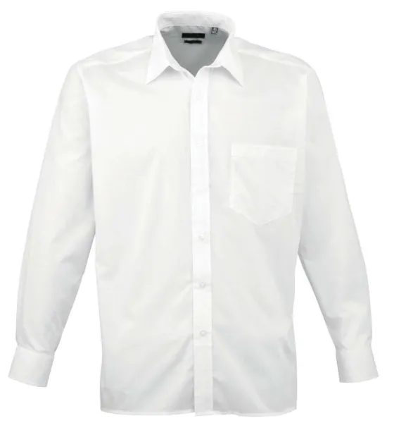  MEN'S LONG SLEEVE POPLIN SHIRT - Premier White