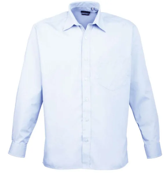  MEN'S LONG SLEEVE POPLIN SHIRT - Premier Light Blue