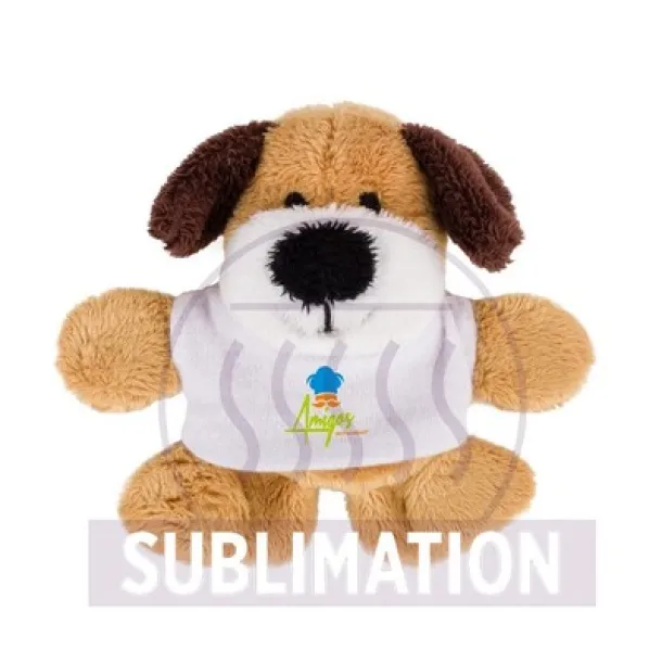 Champ Plush dog, magnet light brown