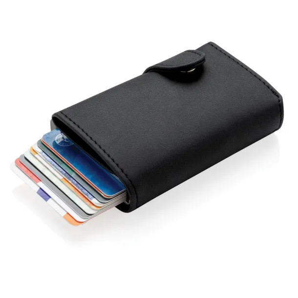  Standard aluminium RFID cardholder with PU wallet - XD Collection Black 