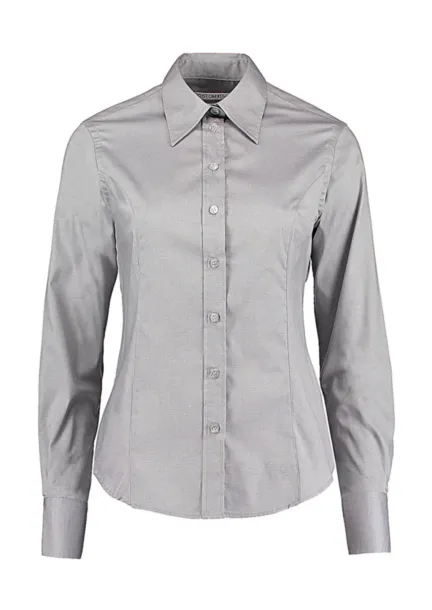  Women's Tailored Fit Premium Oxford Shirt - Kustom Kit Silver Grey