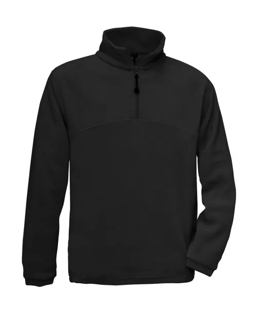  Muška flis majica s 1/4 patentnim zatvaračem, 300 g/m² - B&C Outerwear Crna