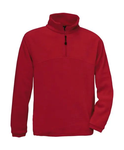  Muška flis majica s 1/4 patentnim zatvaračem, 300 g/m² - B&C Outerwear Crvena