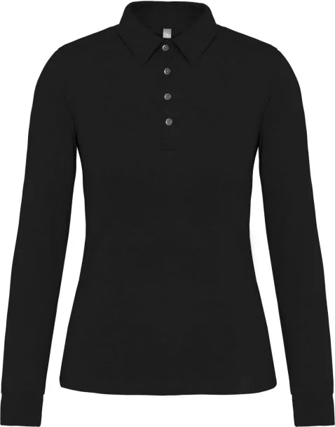  LADIES' LONG SLEEVE JERSEY POLO SHIRT - Kariban Black