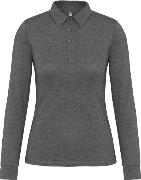  LADIES' LONG SLEEVE JERSEY POLO SHIRT - Kariban Grey Heather