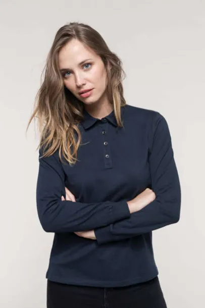  LADIES' LONG SLEEVE JERSEY POLO SHIRT - Kariban Grey Heather