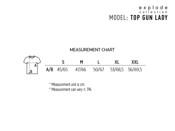 TOP GUN LADY majica - EXPLODE Bijela