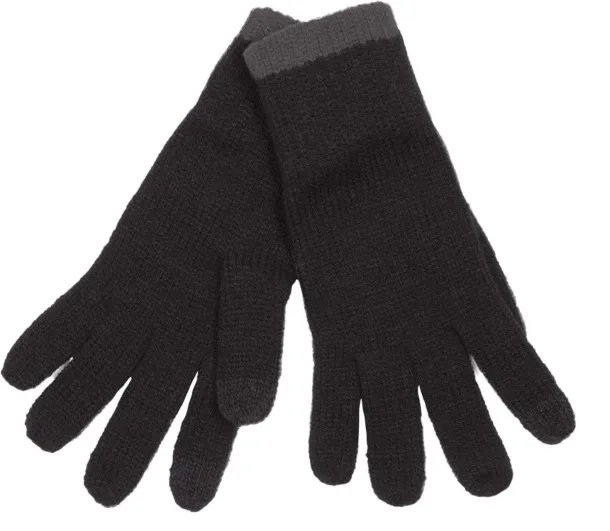  TOUCH SCREEN KNITTED GLOVES - K-UP Black Tamno siva