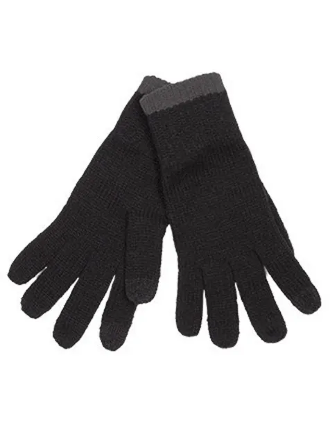  TOUCH SCREEN KNITTED GLOVES - K-UP Black Tamno siva