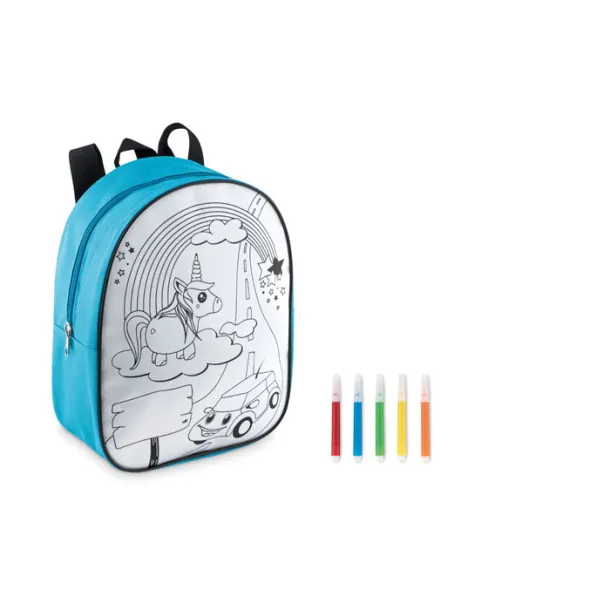 BACKSKETCHY Backpack with 5 markers Turquoise