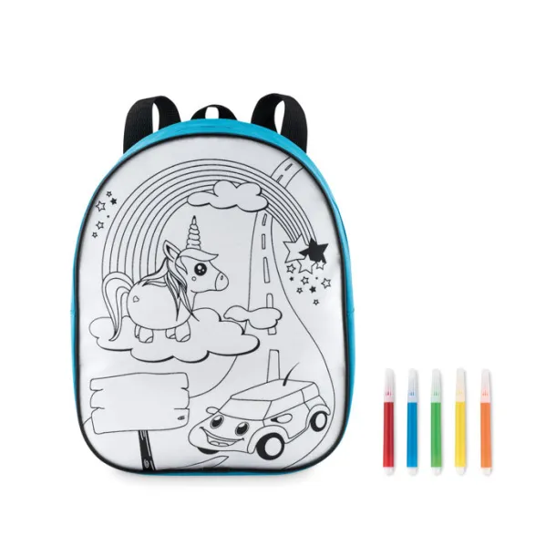 BACKSKETCHY Backpack with 5 markers Turquoise