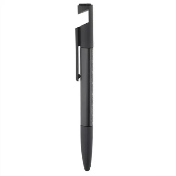  Multifunctional tool, ball pen, screen cleaner, ruler, phone stand, touch pen, screwdrivers black