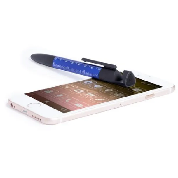  Multifunctional tool, ball pen, screen cleaner, ruler, phone stand, touch pen, screwdrivers navy blue