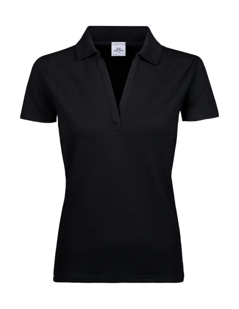  Women's Luxury Stretch V Polo - Tee Jays Black