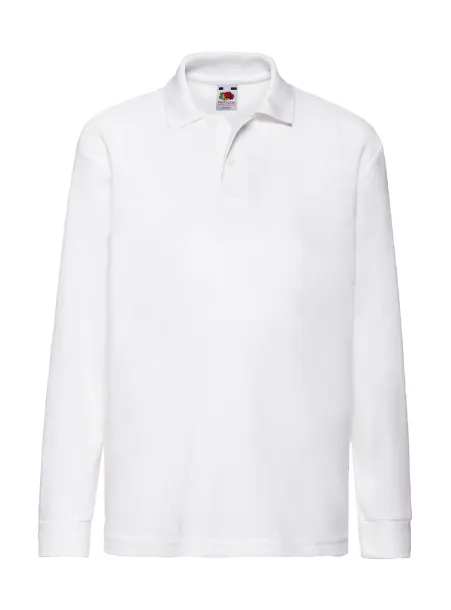  Dječja polo majica dugih rukava, 180 g/m² - Fruit of the Loom Bijela