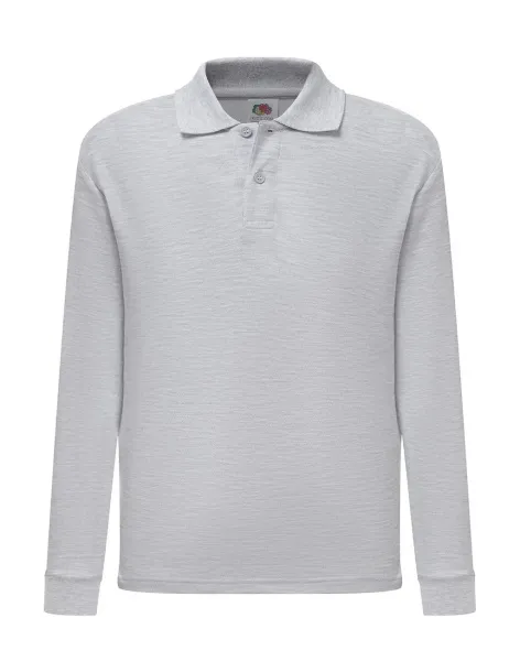  Kids 65/35 Long Sleeve Polo - Fruit of the Loom Heather Grey