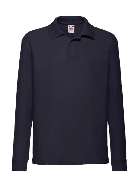  Kids 65/35 Long Sleeve Polo - Fruit of the Loom Deep Navy