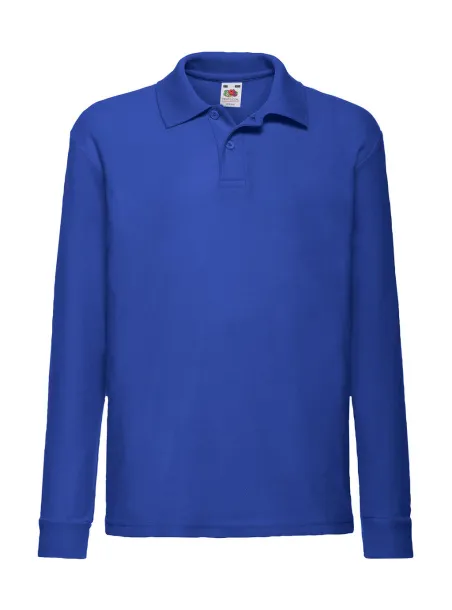  Kids 65/35 Long Sleeve Polo - Fruit of the Loom Royal