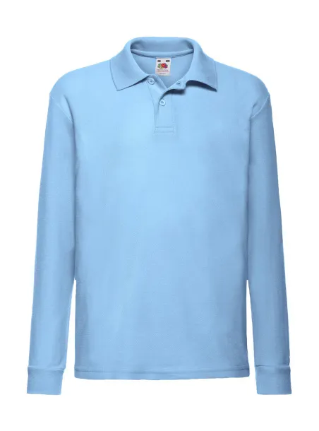  Kids 65/35 Long Sleeve Polo - Fruit of the Loom Sky blue