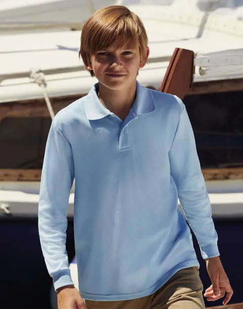  Kids 65/35 Long Sleeve Polo - Fruit of the Loom