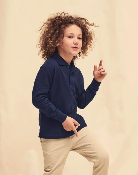  Kids 65/35 Long Sleeve Polo - Fruit of the Loom