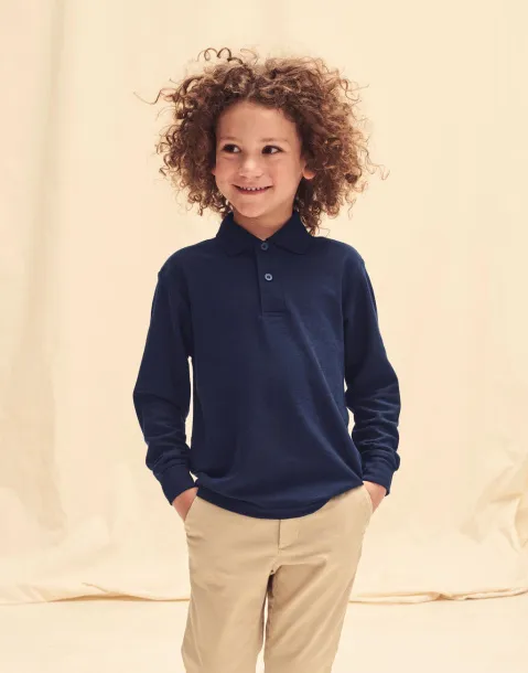  Kids 65/35 Long Sleeve Polo - Fruit of the Loom