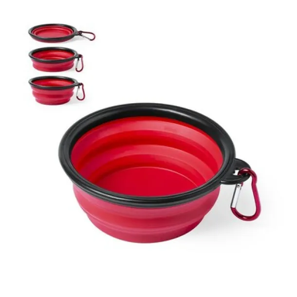  Foldable bowl for dog red