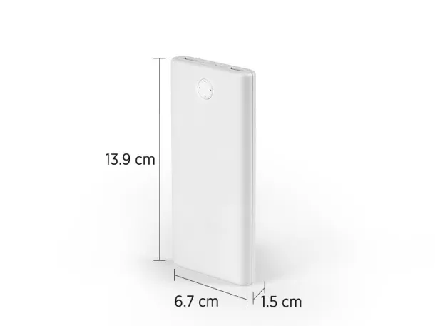 S10 Prijenosna baterija, 10 000 mAh - PIXO Bijela