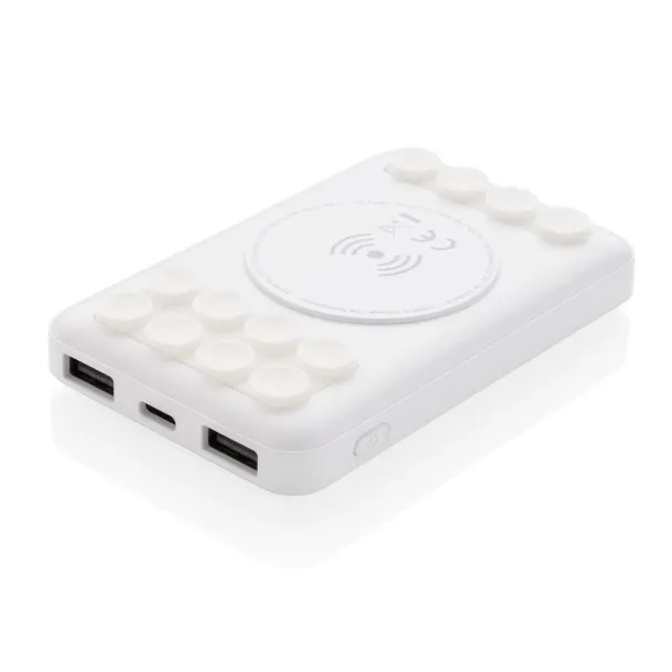  5.000 mAh wireless charging pocket powerbank White