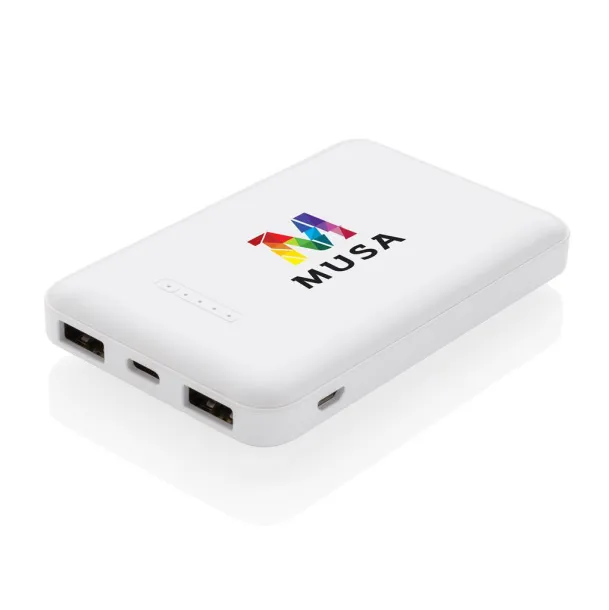  5.000 mAh prijenosna baterija s bežičnim punjačem Bijela