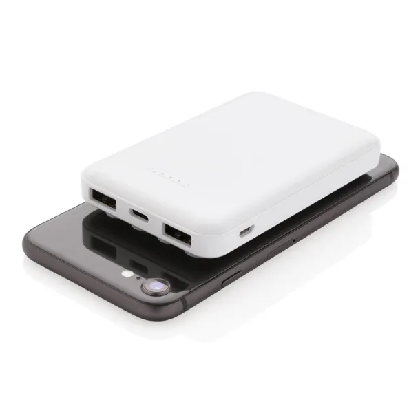  5.000 mAh prijenosna baterija s bežičnim punjačem Bijela