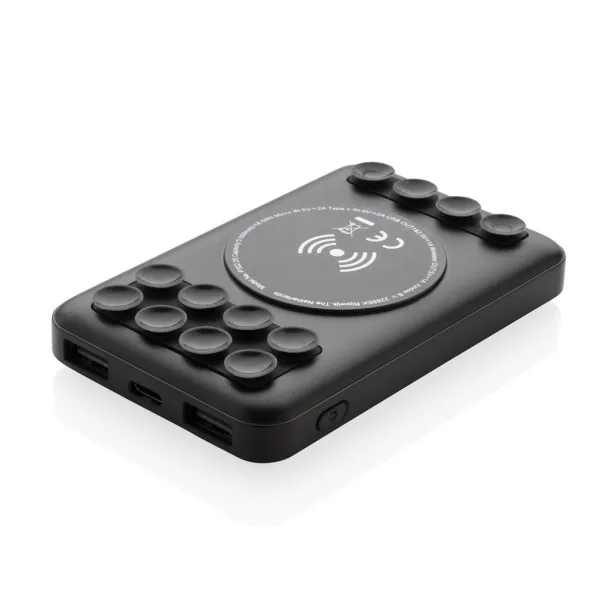  5.000 mAh wireless charging pocket powerbank Black