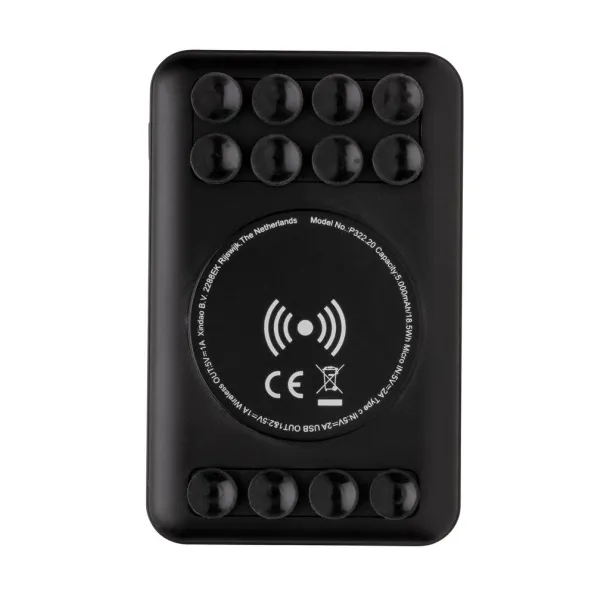  5.000 mAh wireless charging pocket powerbank Black