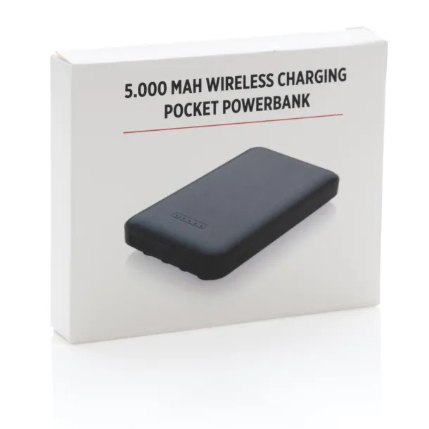  5.000 mAh prijenosna baterija s bežičnim punjačem Crna