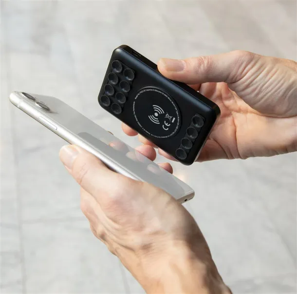 5.000 mAh wireless charging pocket powerbank Black