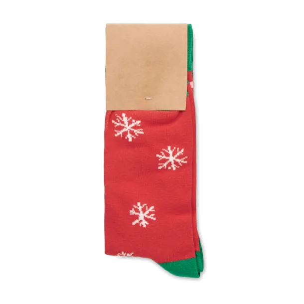 JOYFUL L Pair of Christmas socks L Red