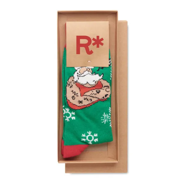 JOYFUL L Pair of Christmas socks L Green