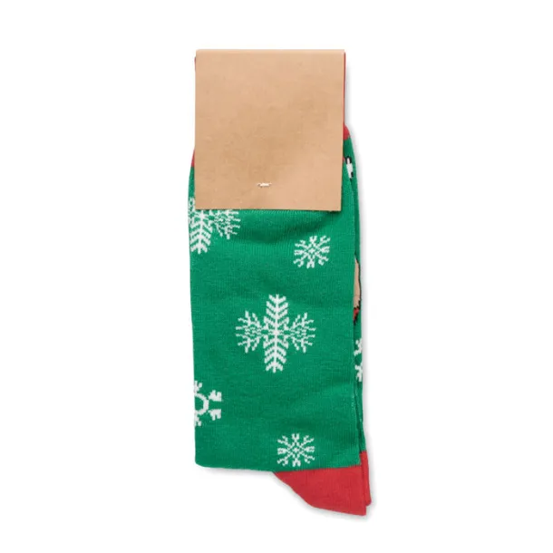 JOYFUL L Pair of Christmas socks L Green