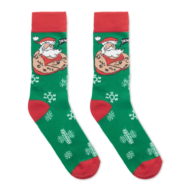 JOYFUL L Pair of Christmas socks L Green