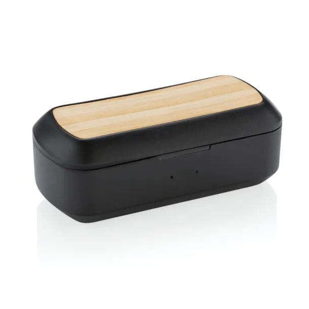  Bamboo Free Flow TWS earbuds in charging case - XD Collection Black 