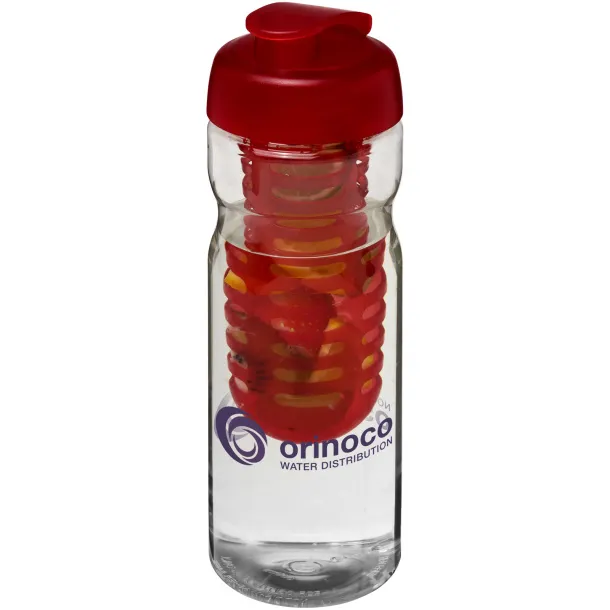 H2O Base® 650 ml flip lid sport bottle & infuser - Unbranded White Red